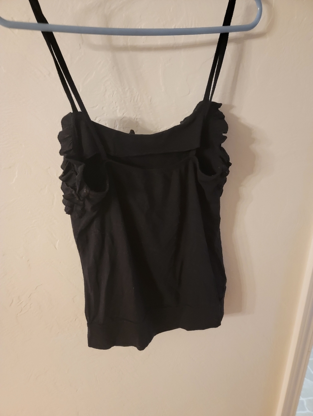 Heart Soul Black Ruffle Strap Camisole